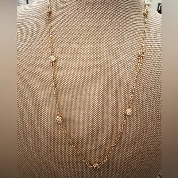 Jewelry - Toscana “Crystal by the Yard” Station Necklace With Crystal Accents 20”